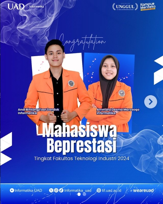 Mahasiswa Prodi Informatika Universitas Ahmad Dahlan Juara Mahasiswa Berprestasi 2024